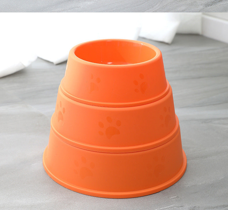 Frosted paw print plastic pet bowl for cats, view 5