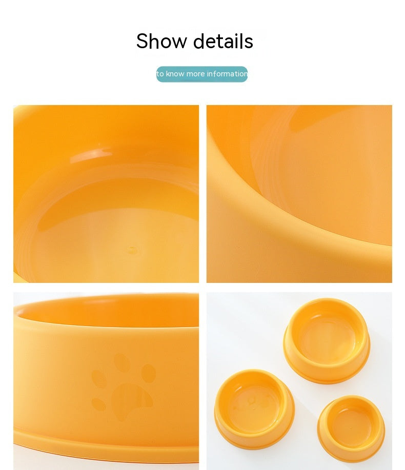 Frosted paw print plastic pet bowl for cats, view 4