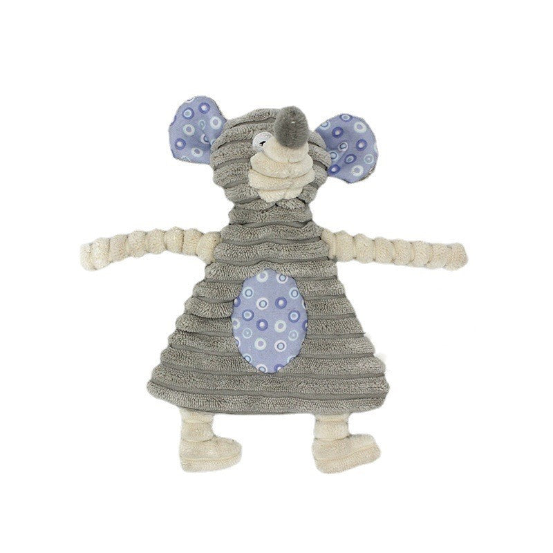 Squeaky corduroy plush animal dog toy, view 10