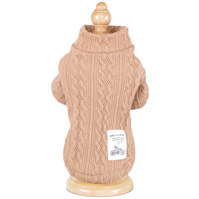 Rib knit turtleneck sweater for small dogs, view 3