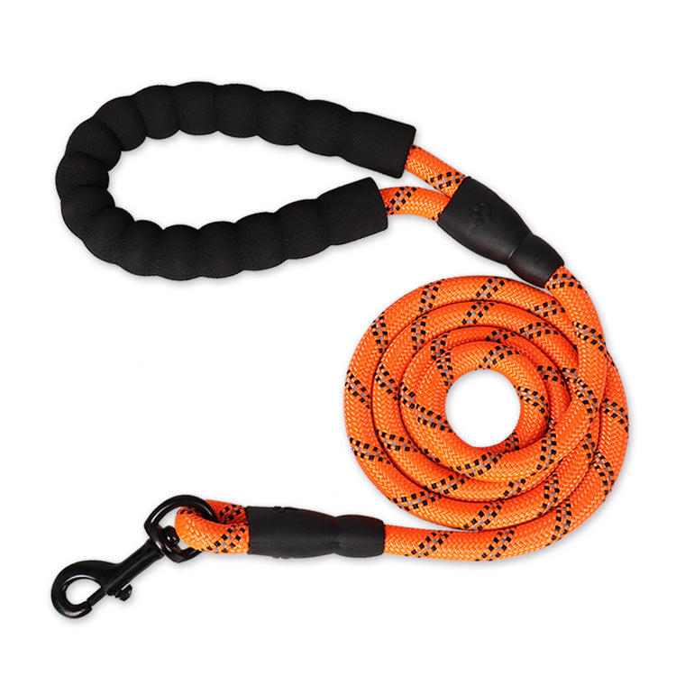 Reflective rope dog leash with foam handle, view 9