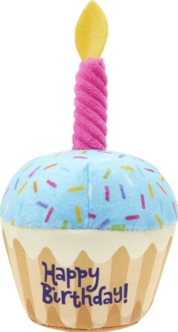 Birthday cake squeaky plush dog toy, view 3