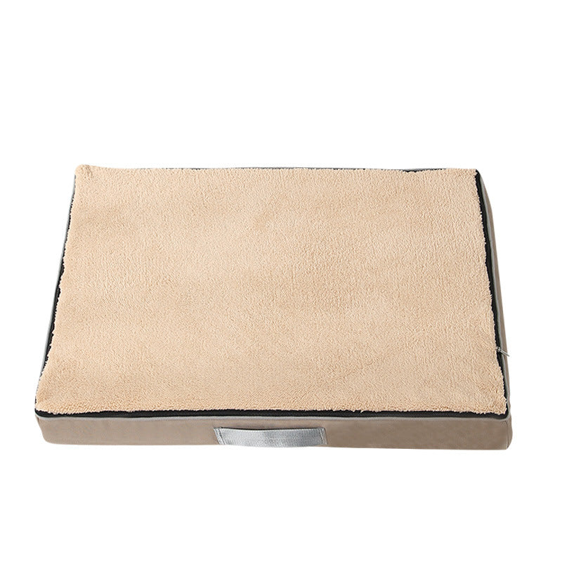 Egg-crate foam dog crate pad with plush cover, view 3