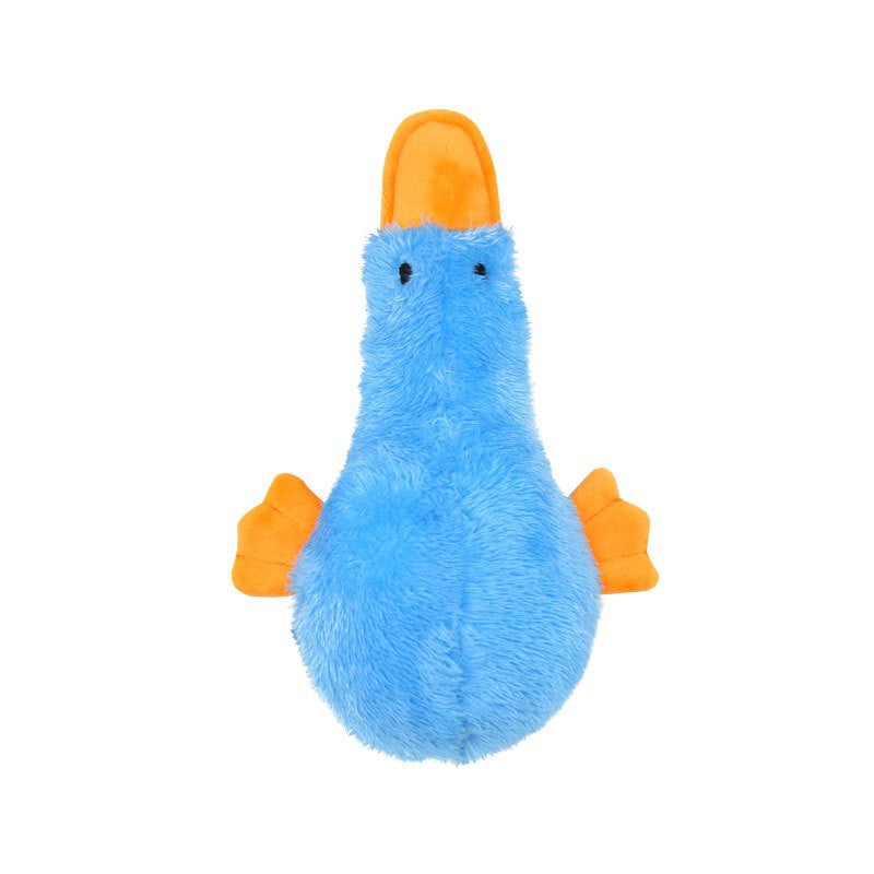 Floppy squeaky plush duck dog toy, view 5