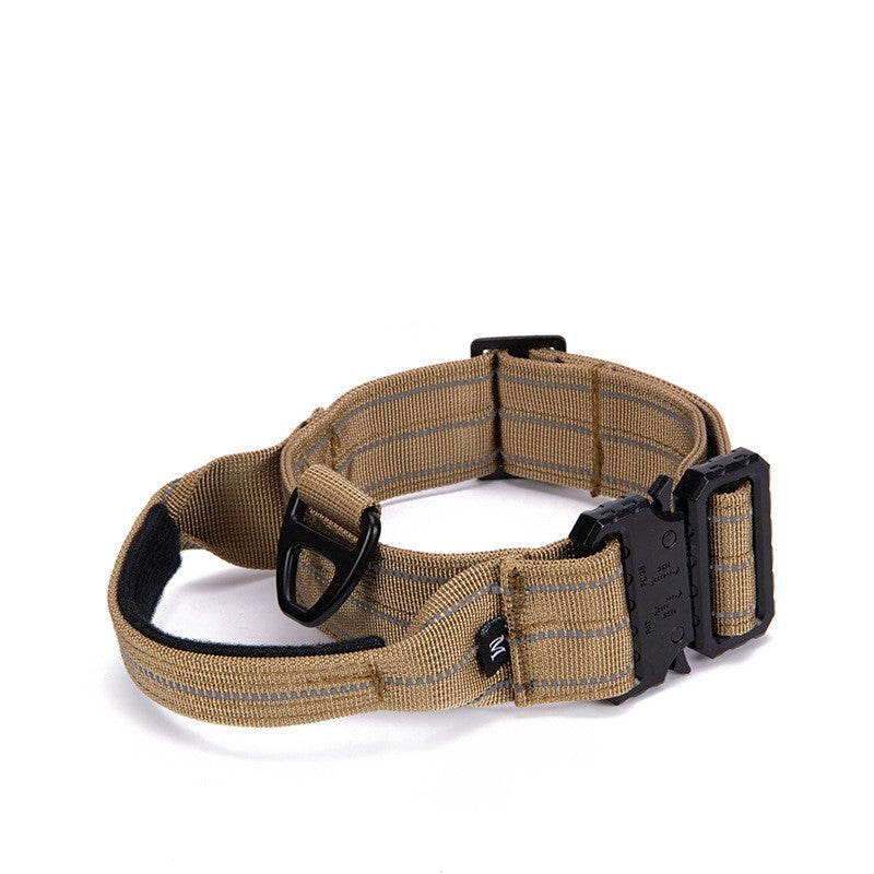Tactical nylon dog collar with control handle, view 3