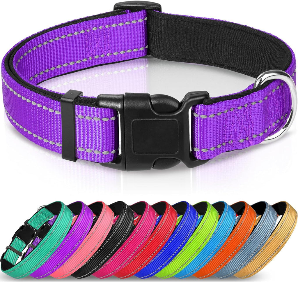 Adjustable reflective nylon dog collar, view 8