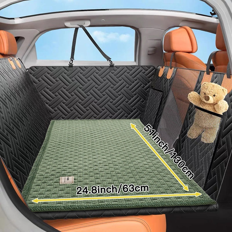 Plaid corduroy dog car seat cover mat for back seat, view 15