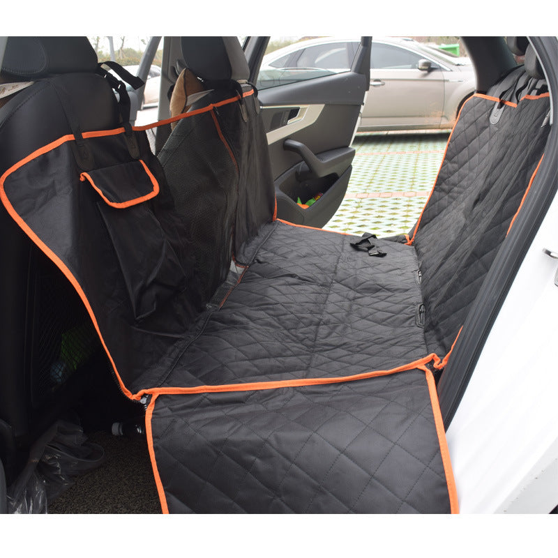 Black 600D Oxford dog back seat cover hammock, view 6