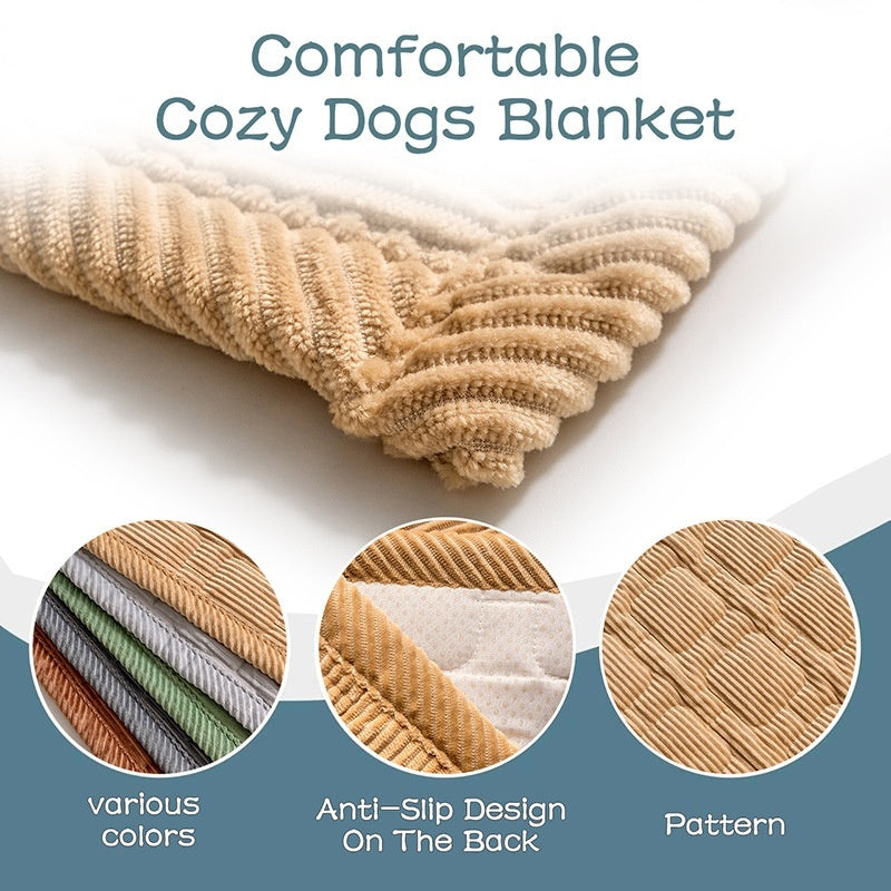 Plaid corduroy dog car seat cover mat for back seat, view 4