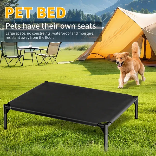 Raised Oxford fabric dog cot bed, view 4