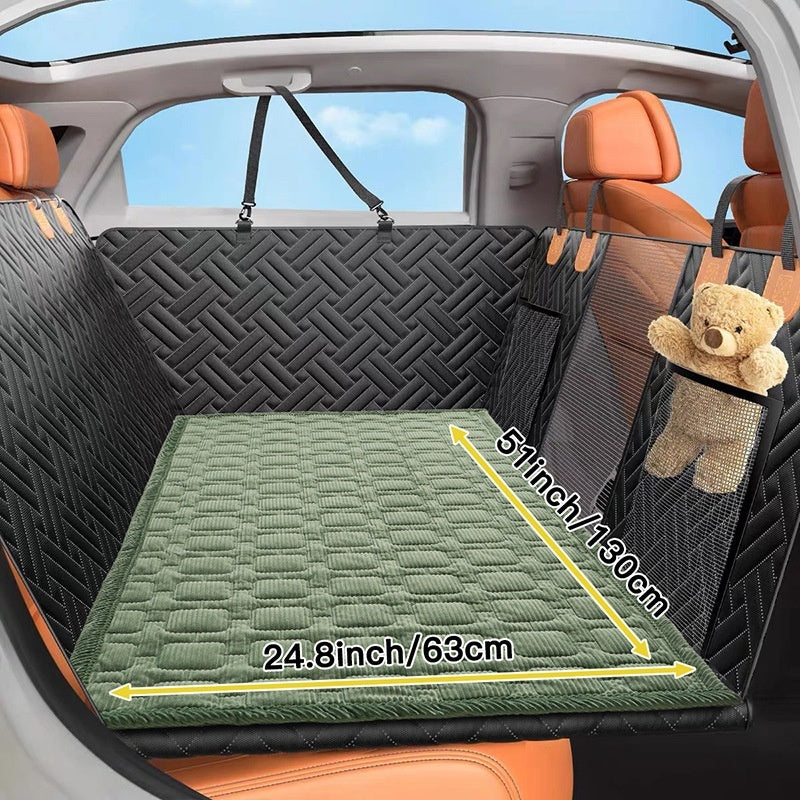 Plaid corduroy dog car seat cover mat for back seat, view 13