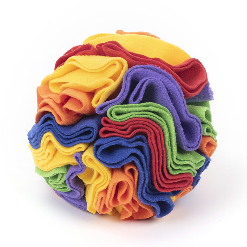 Fleece snuffle ball dog toy for hiding treats, view 5