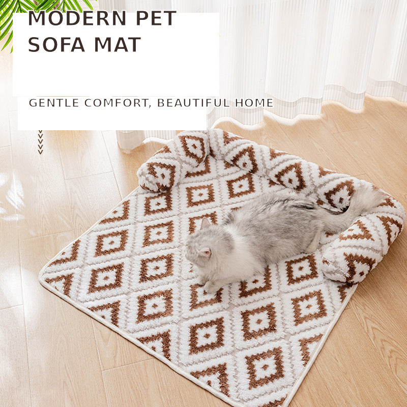 Plush padded sofa cushion mat for dogs and cats, view 2
