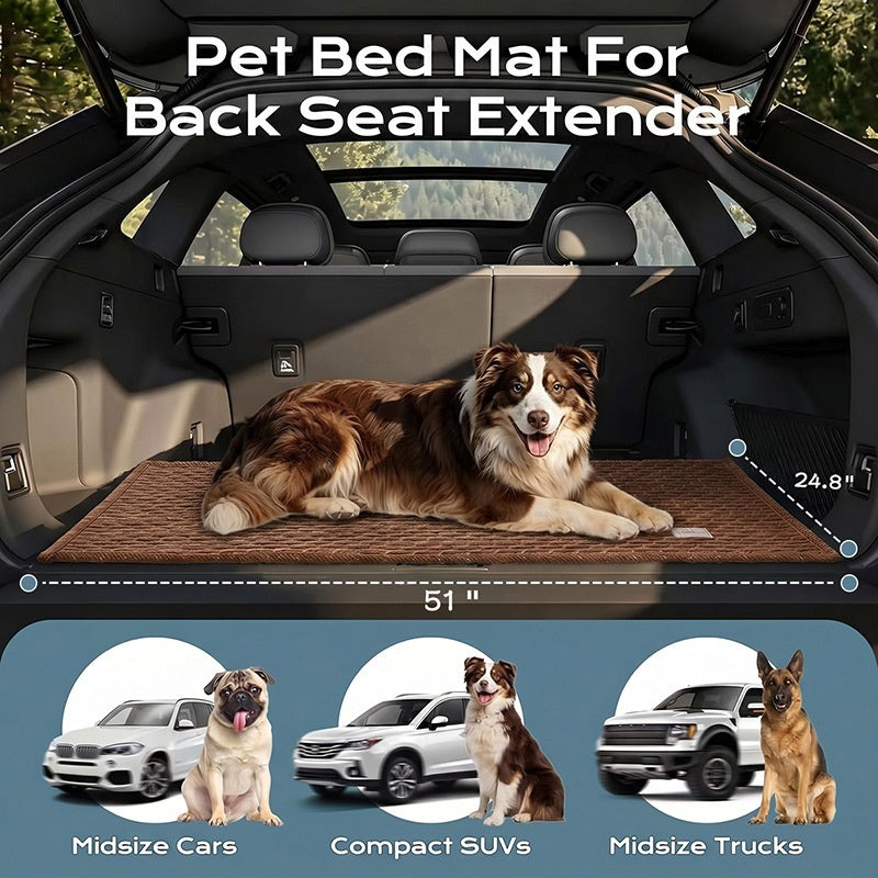 Plaid corduroy dog car seat cover mat for back seat, view 6