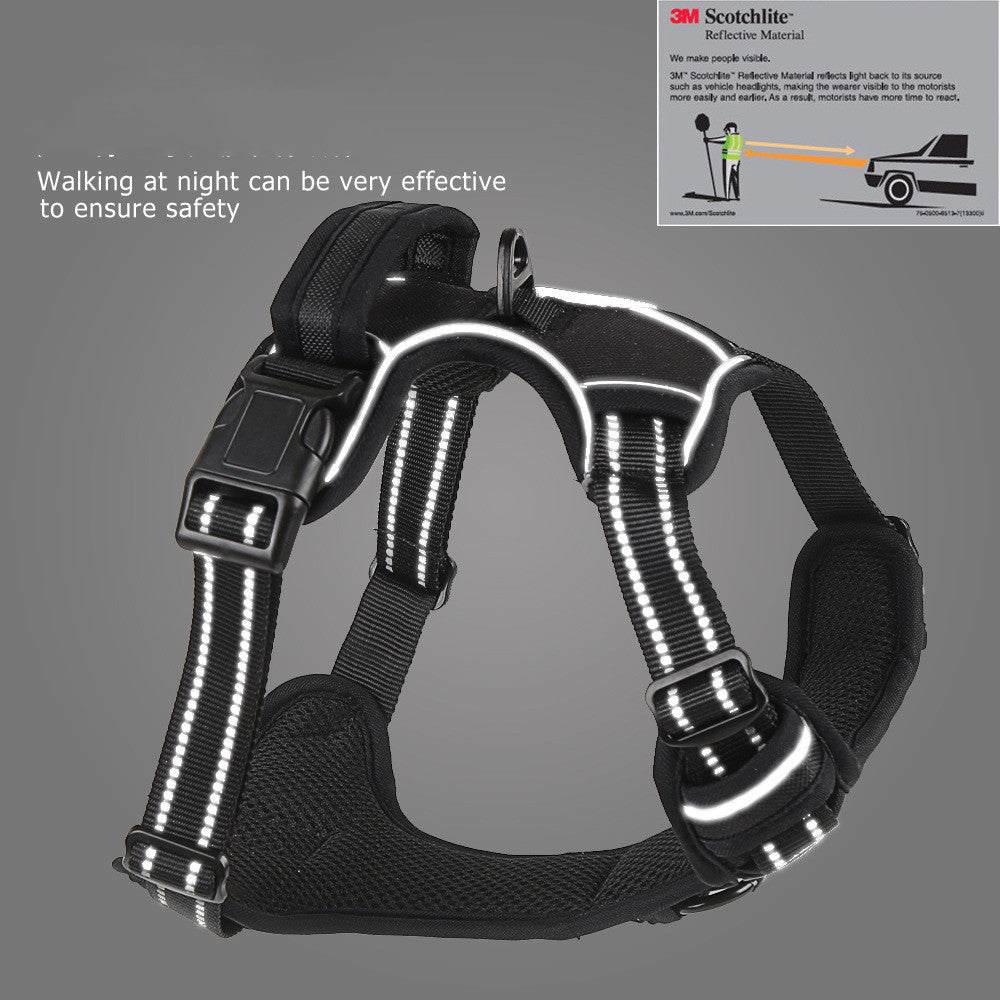 Padded no pull reflective vest harness for dogs, view 3