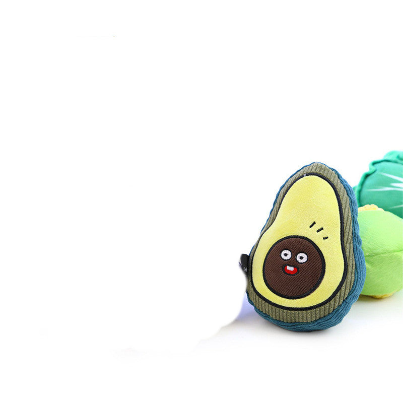 Squeaky plush avocado, toast and fried egg dog toys, view 5