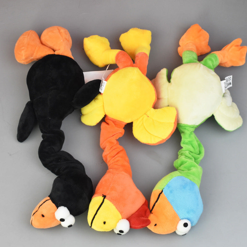 Long floppy squeaky plush chicken dog toy, view 8