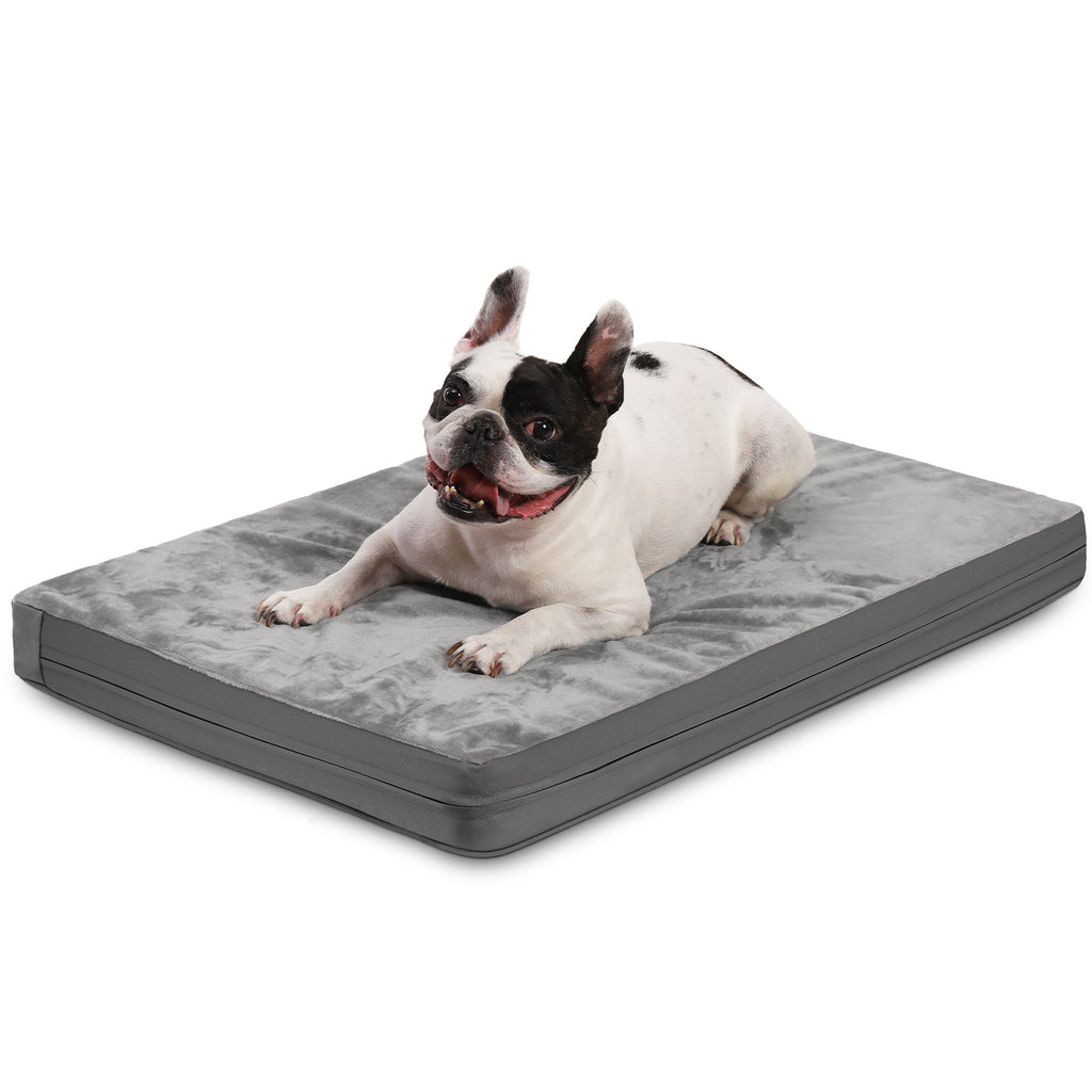 Waterproof foam dog crate pad with flannel top, view 6