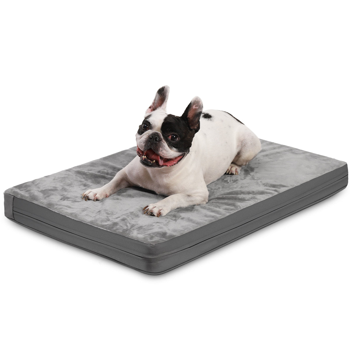 Waterproof foam dog crate pad with flannel top, view 6