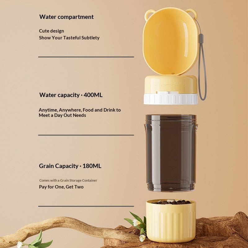 Slim handheld dog water bottle with drinking cup, view 3