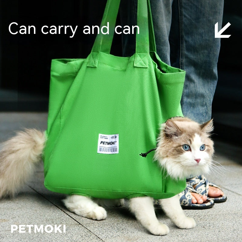 Canvas head-out cat carrier shoulder bag, view 3