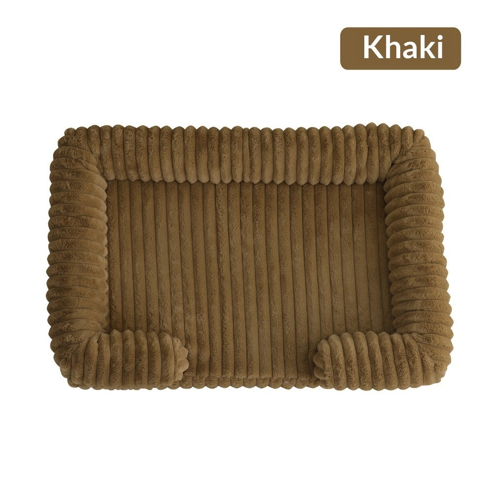 Warm plush dog bed with removable cushion, view 8