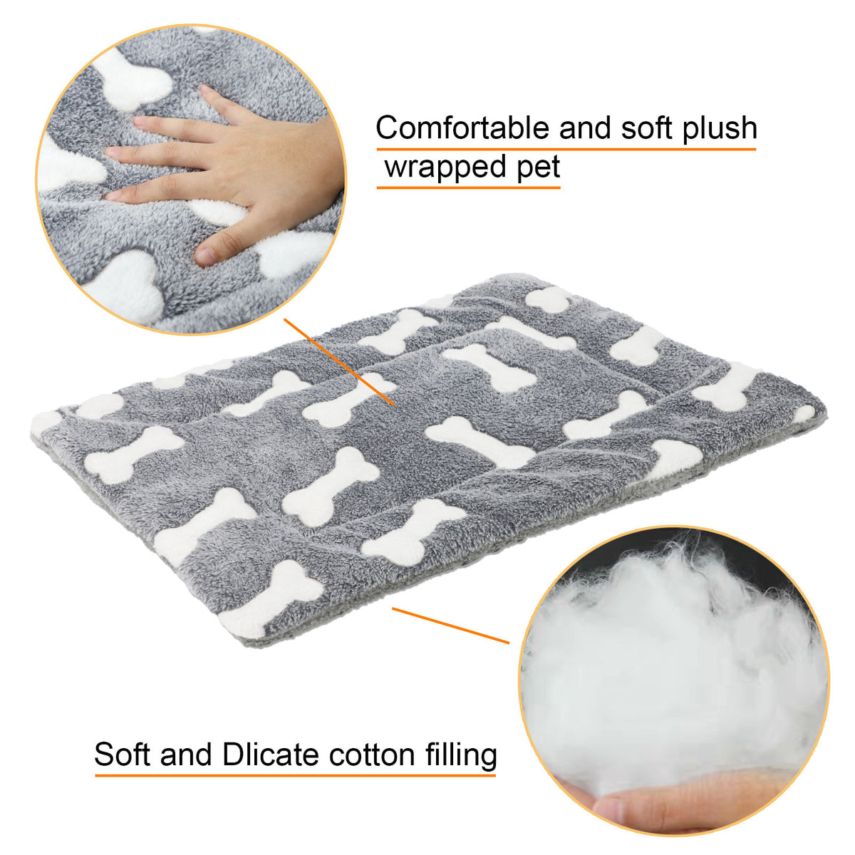 Reversible coral fleece dog crate mat, view 10