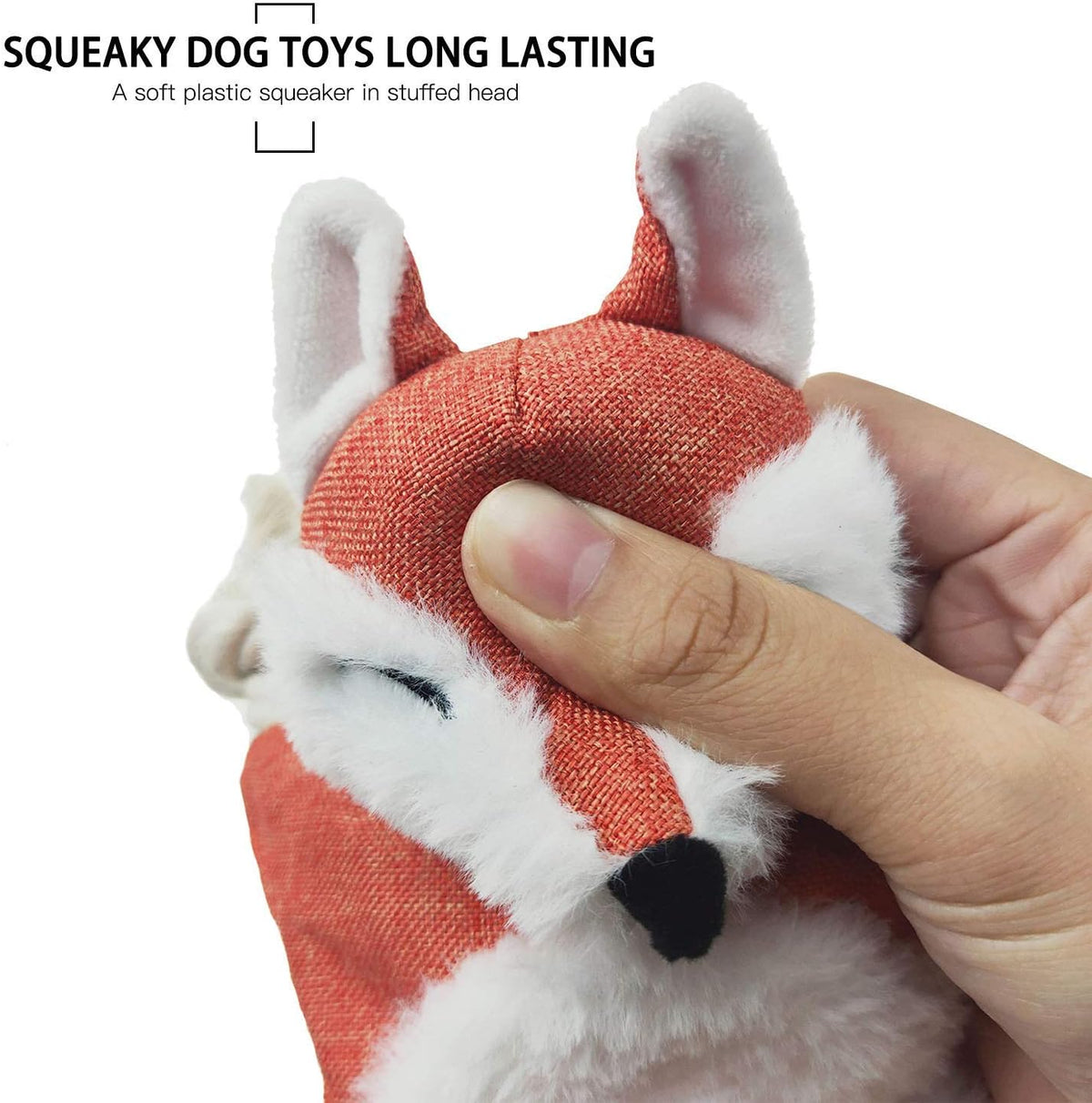 Stuffless plush fox dog toy with rope limbs, view 8
