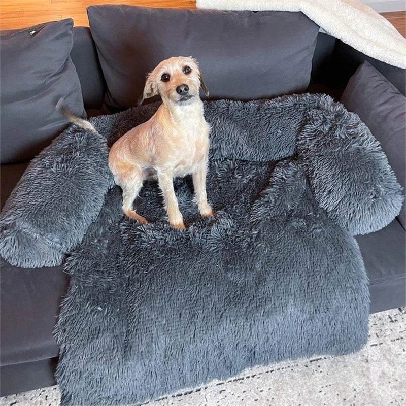 Thick warm plush dog sleeping pad, view 3