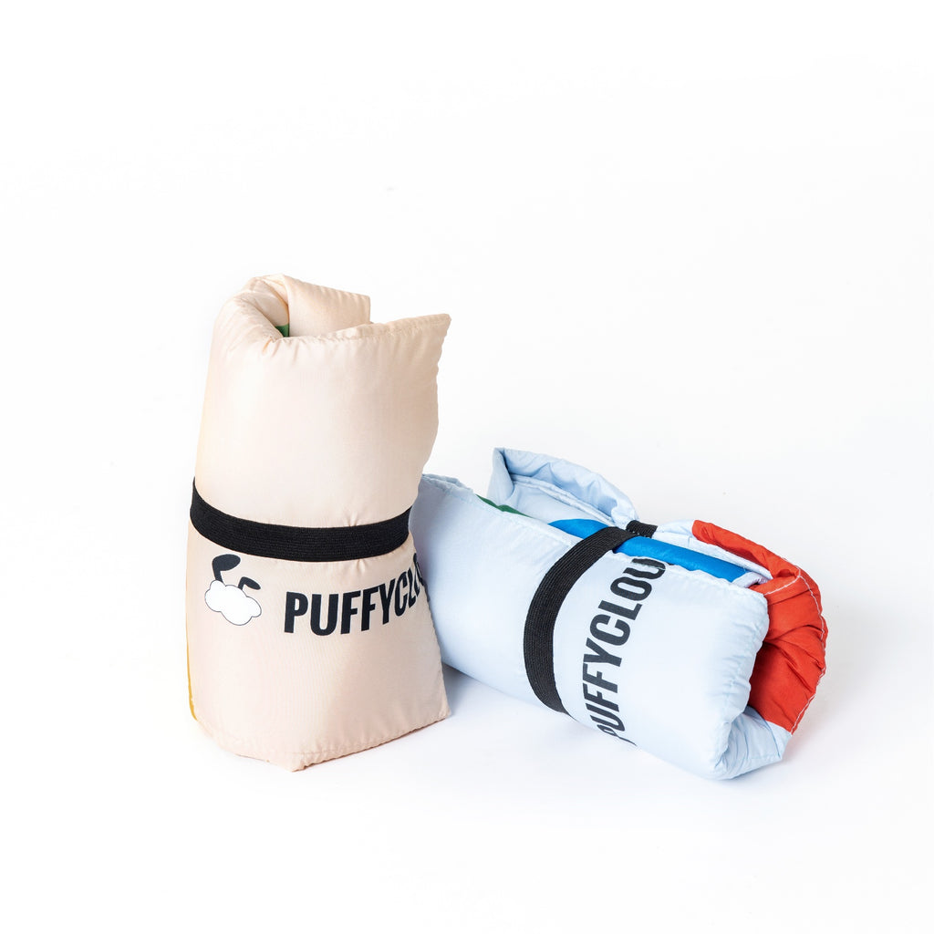 Blue roll-up waterproof dog travel mat, view 3