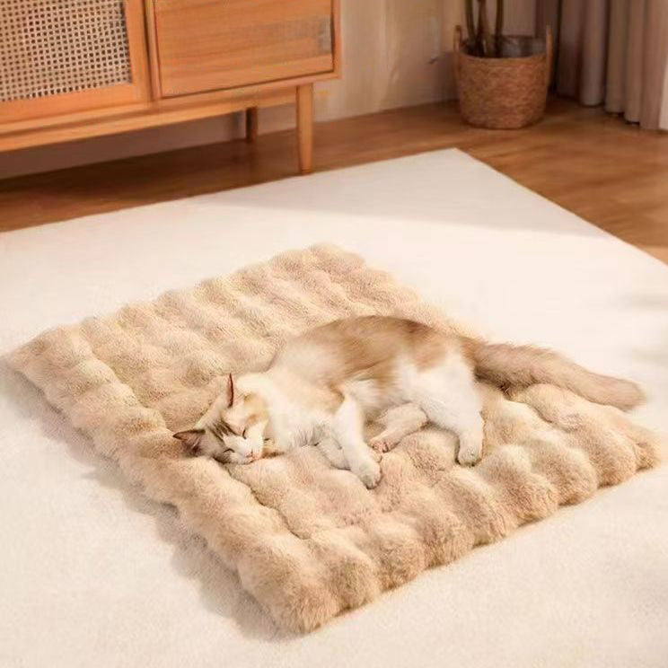 Soft gray washable sleeping pad for dogs and cats, view 5