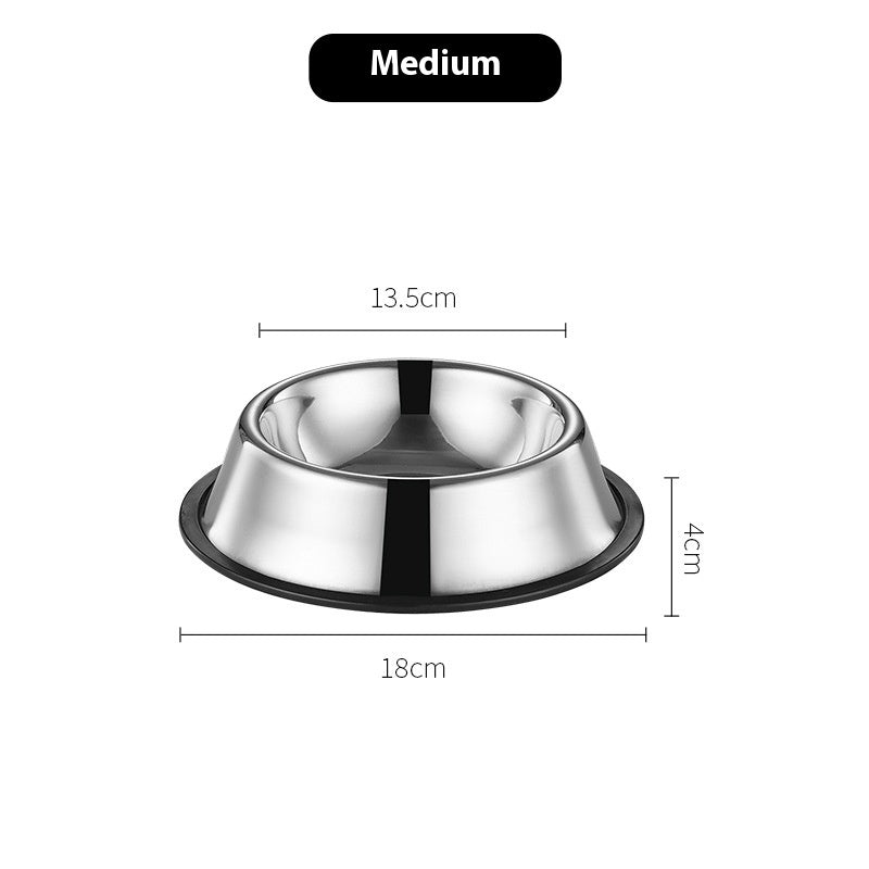 Stainless steel dog bowl with non-slip base, view 7