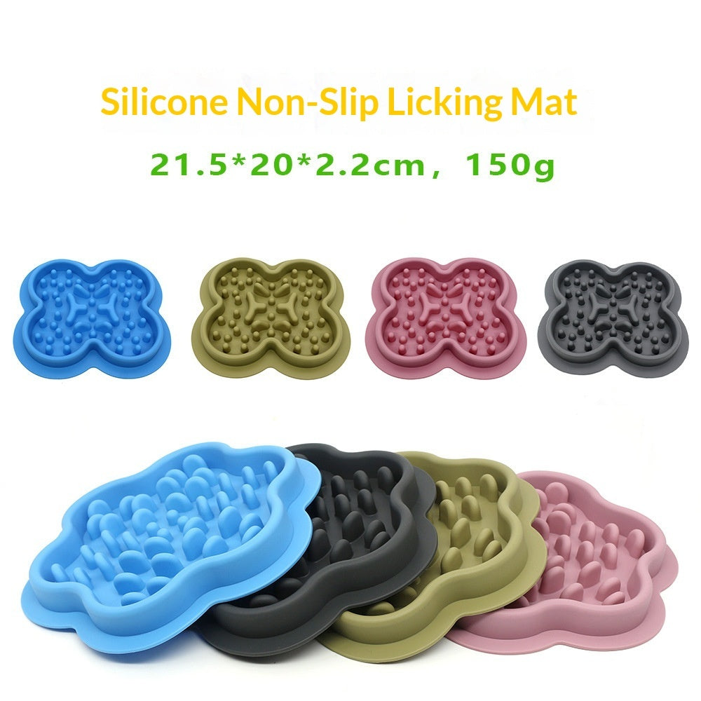 Silicone slow feeder dog bowl with raised nubs, view 2