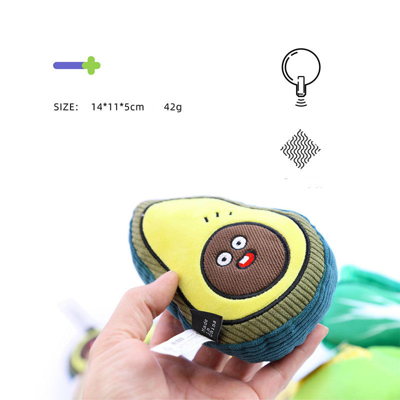 Squeaky plush avocado, toast and fried egg dog toys, view 4