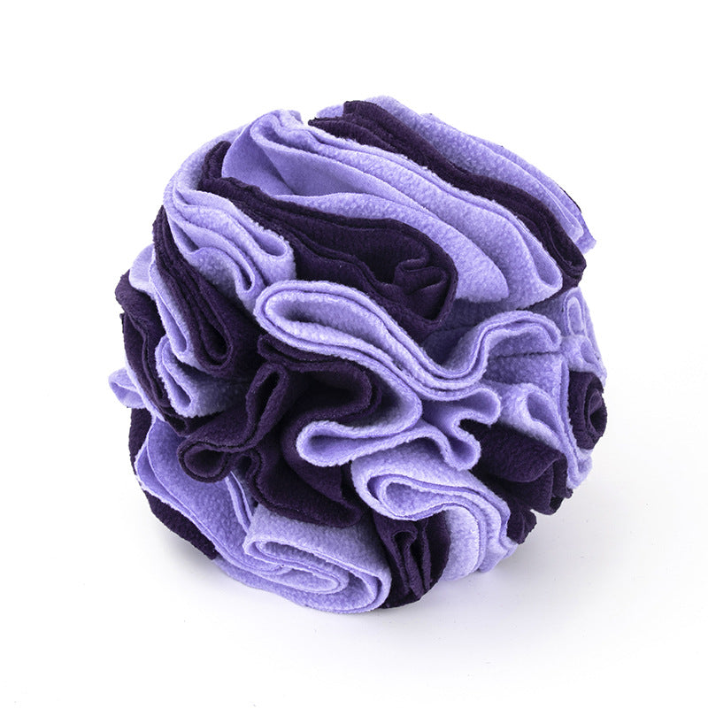 Fleece snuffle ball dog toy for hiding treats, view 9