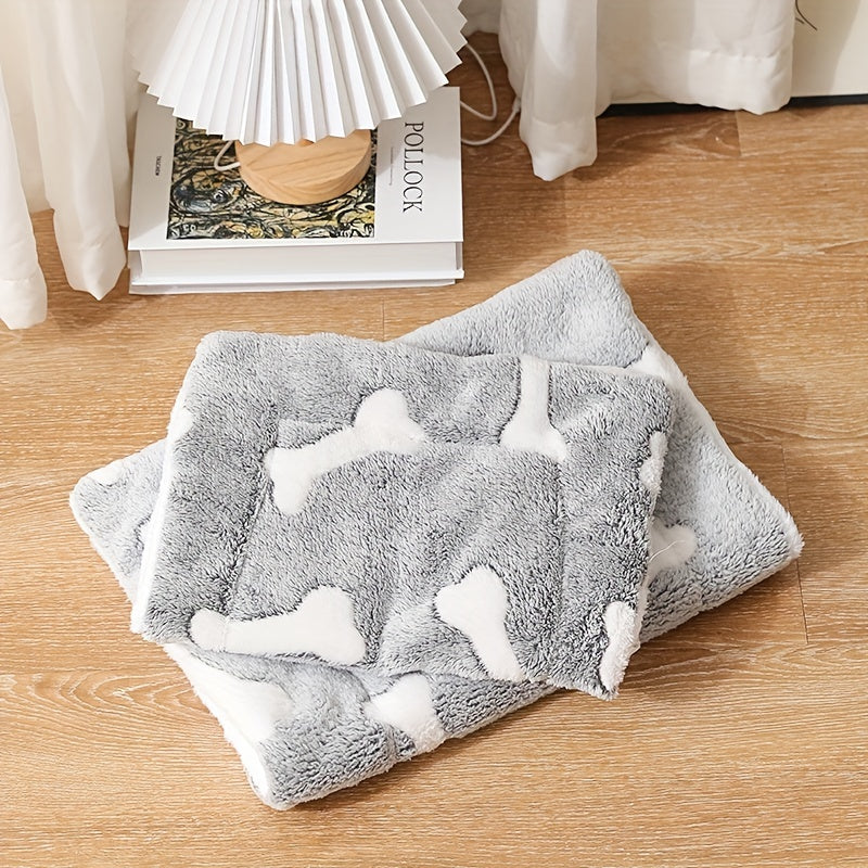 Reversible coral fleece dog crate mat, view 8