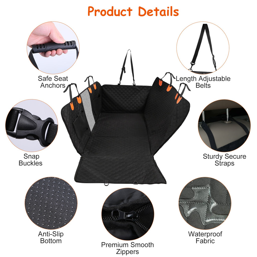 Dog back seat extender with mesh window and firm platform, view 8