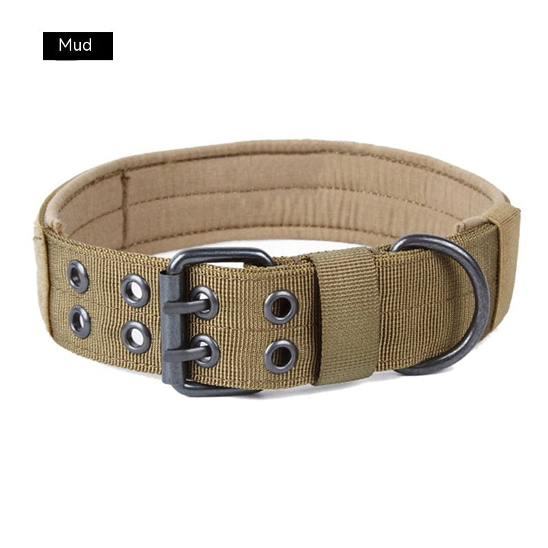 Heavy-duty nylon tactical dog collar with metal buckle, view 6