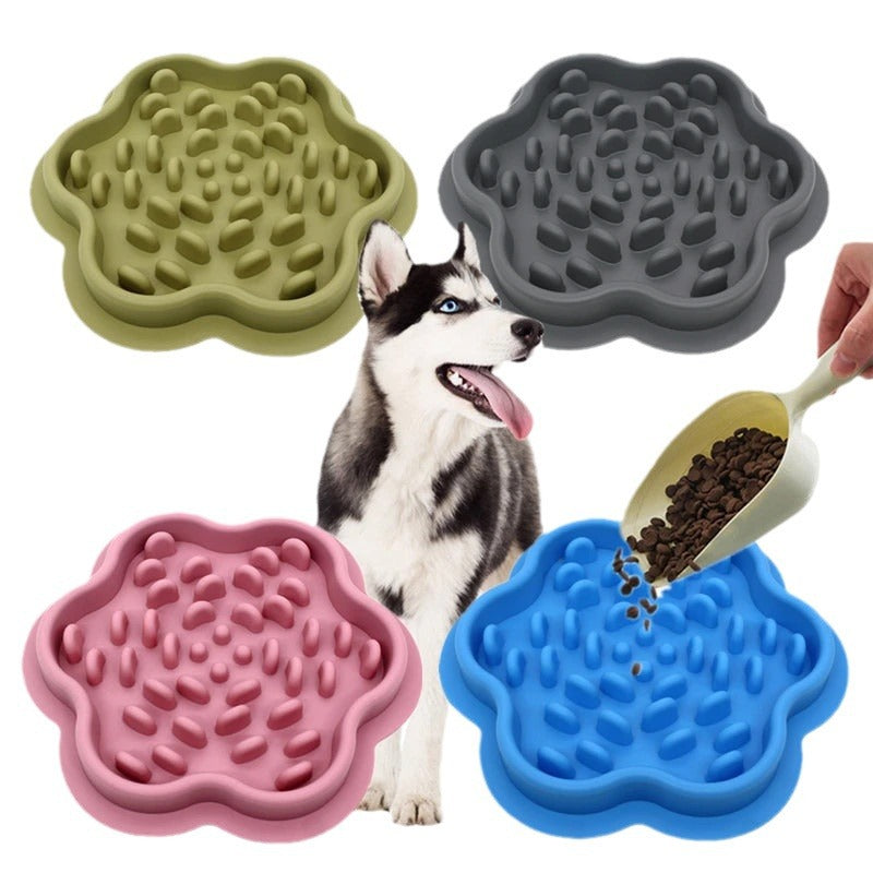 Silicone slow feeder dog bowl with raised nubs, view 4