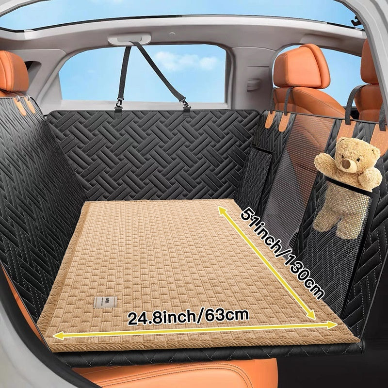 Plaid corduroy dog car seat cover mat for back seat, view 10