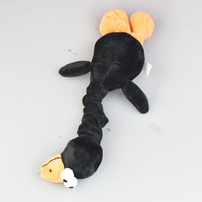 Long floppy squeaky plush chicken dog toy, view 4
