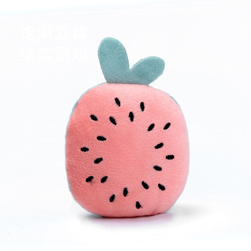 Small squeaky fruit plush toys for puppies, view 5
