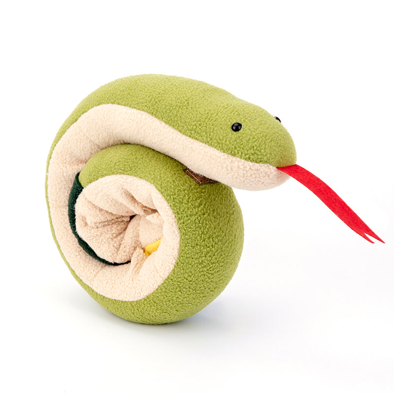 Fleece snuffle snake dog puzzle toy for nosework, view 2