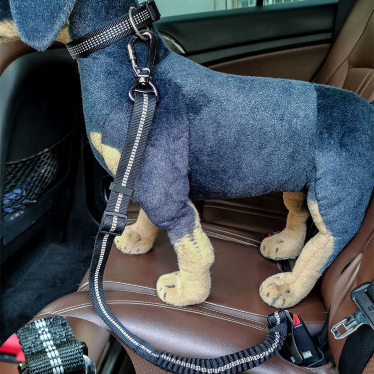 Reflective bungee dog car seat belt restraint, view 2