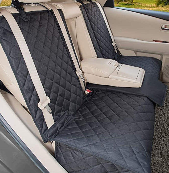 Quilted padded oxford back seat cover for dogs, view 2