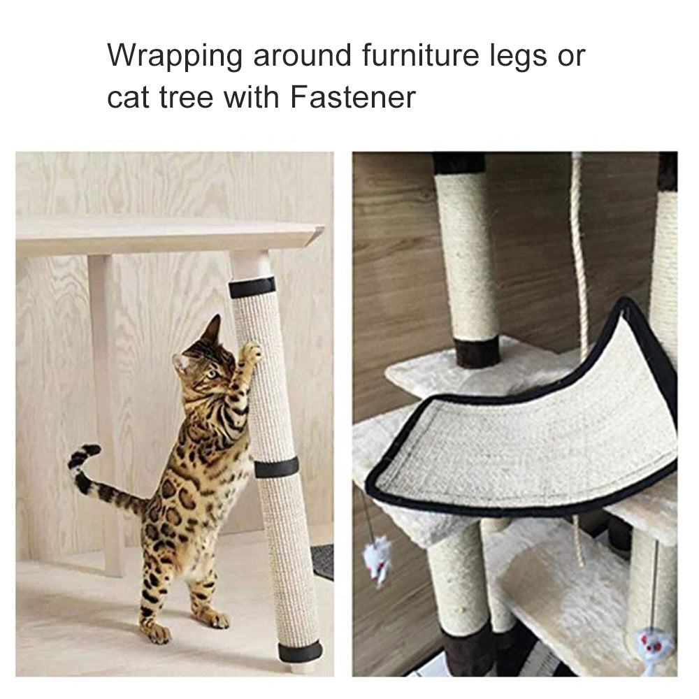 Natural sisal cat scratch pad for sofa armrest, view 5