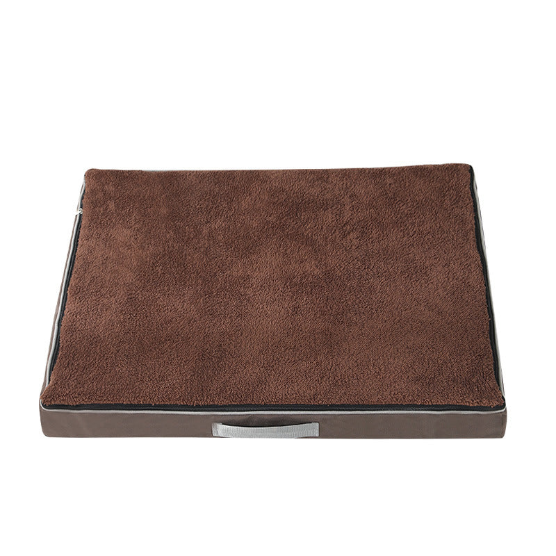 Egg-crate foam dog crate pad with plush cover, view 8