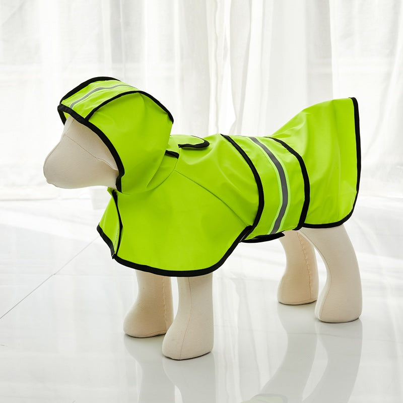 Waterproof pu leather dog raincoat poncho, view 3
