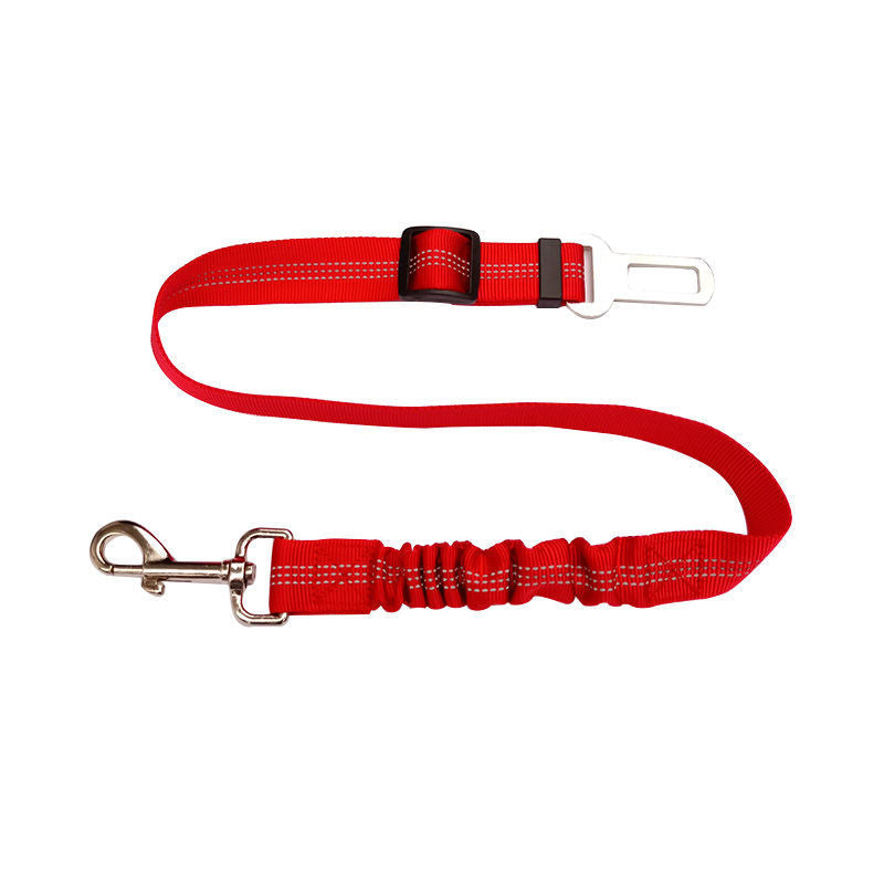 Reflective dog car seat belt with bungee, view 7