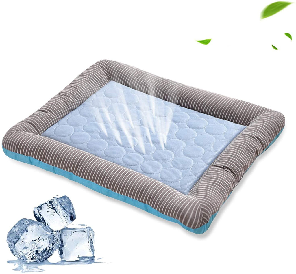 Ice silk cooling dog bed pad with non-slip base, view 4